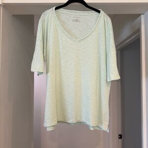 Talbots Modal/Cotton Heathered Light Green Slouchy T-Shirt Sz XL Minimalist